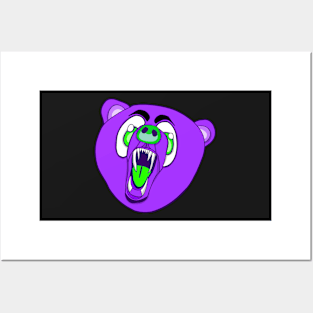 Purple and Green Bear Posters and Art